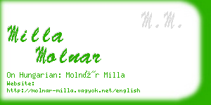 milla molnar business card